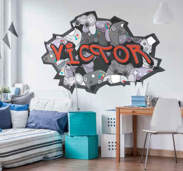Custom graffiti for gamers teenage wall sticker - TenStickers