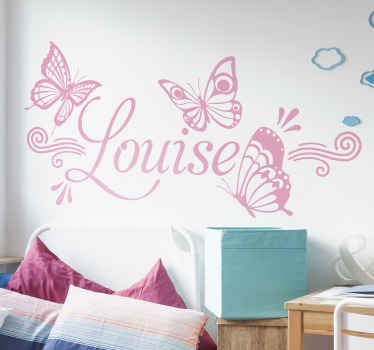 Sommerfugl med navn wallsticker - TenStickers