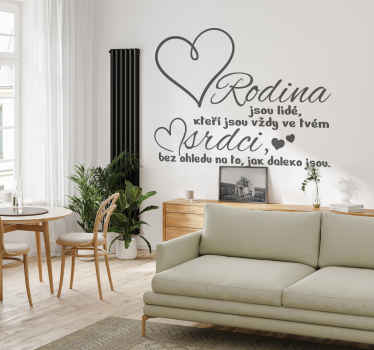 Rodina lidé ve tvém srdci samolepka na zeď - TenStickers