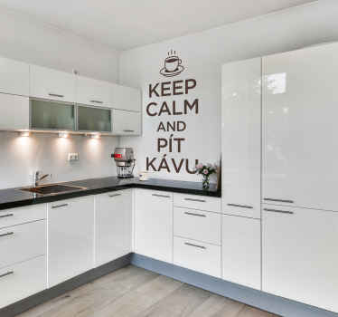 Keep calm and pít kávu samolepka na zeď - TenStickers