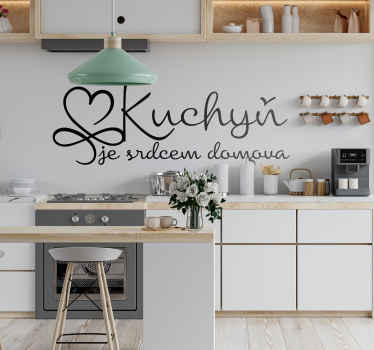 Citace samolepka "kuchyně je srdcem domova - TenStickers