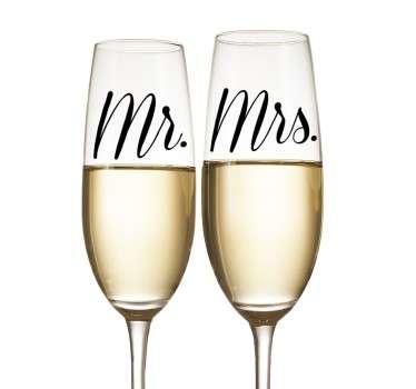 Vinilo decorativo copas boda - TenVinilo