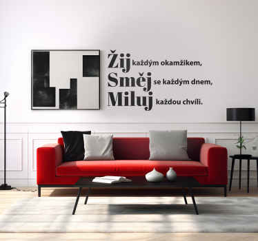 Motivační samolepka Live laugh and love - TenStickers