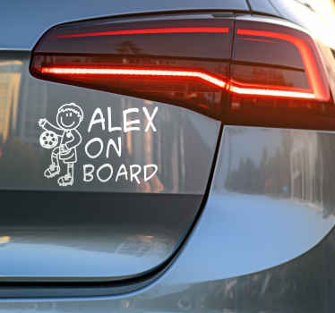 Sticker decorativo niño de fútbol a bordo - TenVinilo