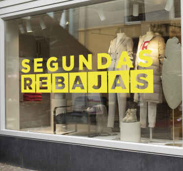 Vinilo escaparate segundas rebajas cuadrados - TenVinilo