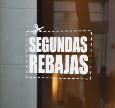Vinilo para escaparate segundas rebajas recorte - TenVinilo