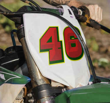 Autocolante para motas número personalizável - TenStickers