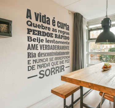 Autocolante de lar a vida é curta - TenStickers