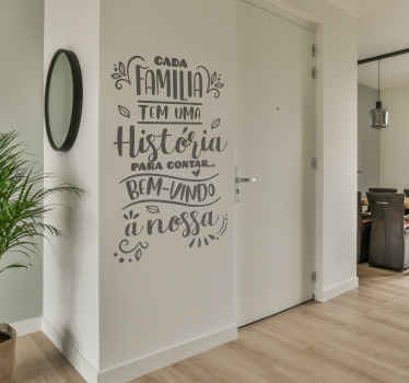 Autocolante de lar bem-vindo a nossa familia - TenStickers