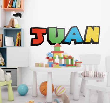 Vinilo decorativo personalizable nombre divertido y colorido - TenVinilo