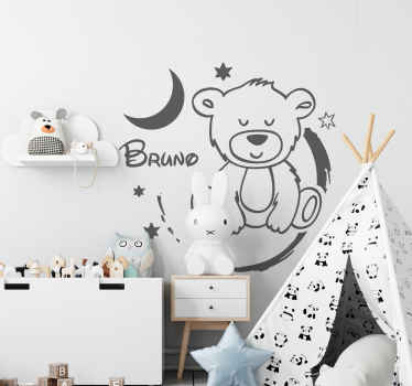 cute bear with stars wall stickers children's room - TenStickers