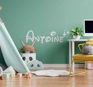 Vinilo dormitorio infantil nombre con estrellas - TenVinilo