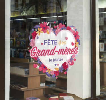 Sticker fenêtre fête grands-mères personnalisée - TenStickers