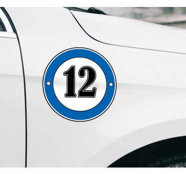 Fodbold blå cirkel klistermærke til bil - TenStickers