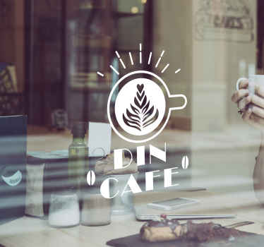 Kaffebarens navn butik klistermærke - TenStickers