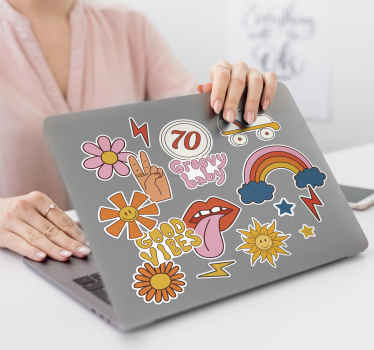 Hippie vibes vinyl stickers - TenStickers