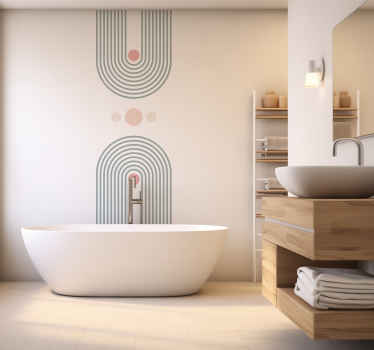 Sticker salle de bain arches abstraites - TenStickers