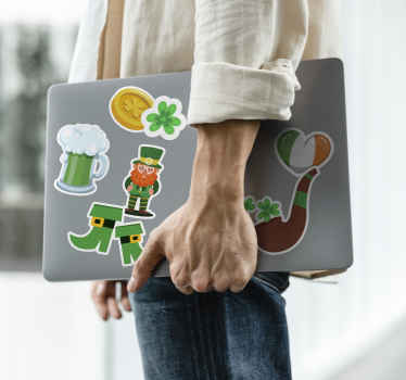 Saint Patrick's Theme Laptop Decals - TenStickers