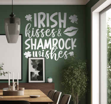 irish kisses quote sticker - TenStickers