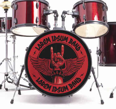 customizable bass drumhead rock sticker - TenStickers