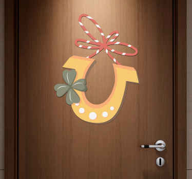 Autocolante uşi potcoava martisor - TenStickers