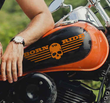 born to ride skull motorcycle decal - TenStickers