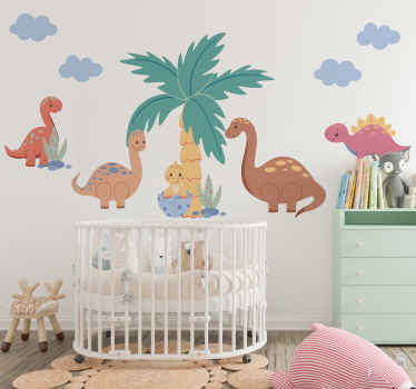 cute dinosaurs wall stickers children's room - TenStickers