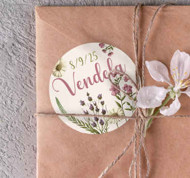 Sticker personnalisé fleurs gender reveal - TenStickers