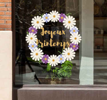 Sticker fenêtre bonjour printemps - TenStickers