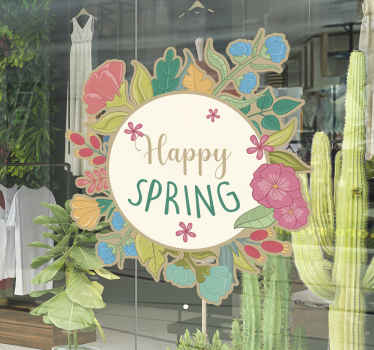 happy spring shop window sticker - TenStickers