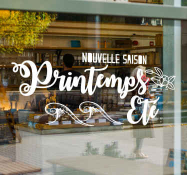 Sticker fenêtre nouvelle saison printemps été - TenStickers