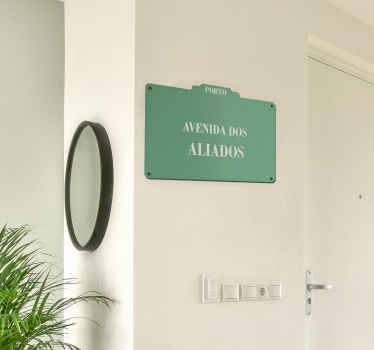 Autocolante personalizável placa de rua porto - TenStickers