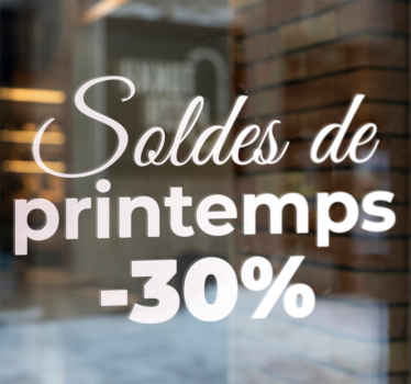 Sticker vitrine soldes de printemps -30% - TenStickers
