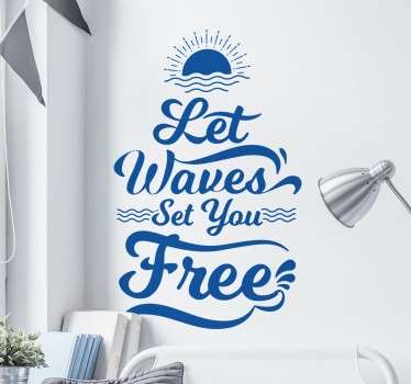 Wandtattoo Schriftzug Let Waves - TenStickers