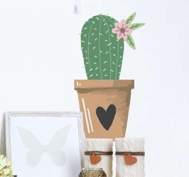 Sticker cactus et coeur - TenStickers