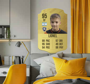 Wandtattoo Fußball Gold Fußballkarte - TenStickers