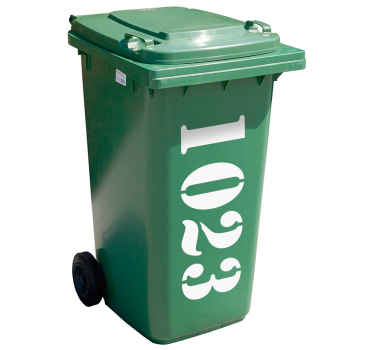 Container number sticker label for bin - TenStickers