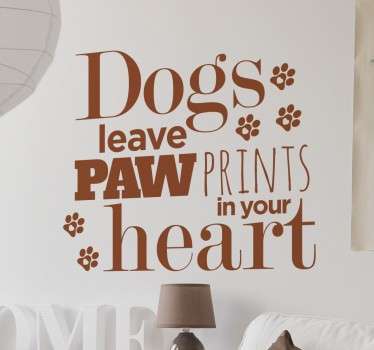 Dog Paw Print Text Sticker - TenStickers