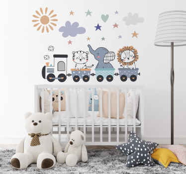 Sticker illustration des animaux heureux s'entraînent - TenStickers