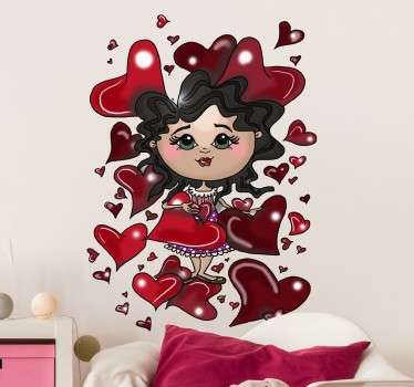 Sticker enfant petite fille coeurs - TenStickers