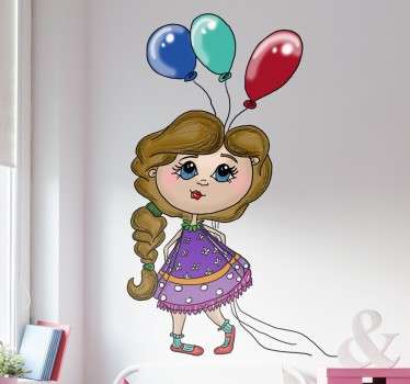 Adesivo bambina con palloncini - TenStickers