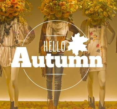 Hello Autumn Decorative Sticker - TenStickers