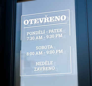 Otevírací doba Nálepka na okno - TenStickers
