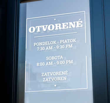 Personalizovaná nálepka s otváracím časom  - Tenstickers