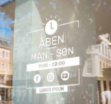 Personlig tidsplan butik klistermærke - TenStickers