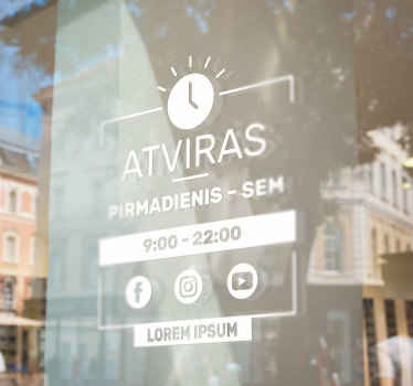 Individualizuotas tvarkaraštis parduotuvės langų lipdukas - „Tenstickers“