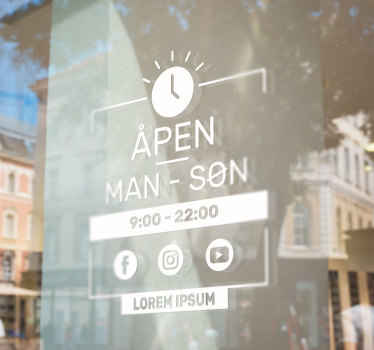 Personlig timeplan butikkvindu klistremerke - Tenstickers