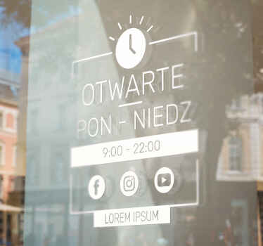 Naklejka na witrynę sklepową spersonalizowany harmonogram - TenStickers