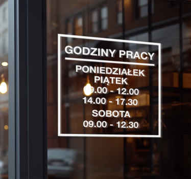 Spersonalizowana naklejka godziny otwarcia - TenStickers