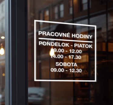 nálepky do výkladu personalizovaný rozvrh predajne - Tenstickers